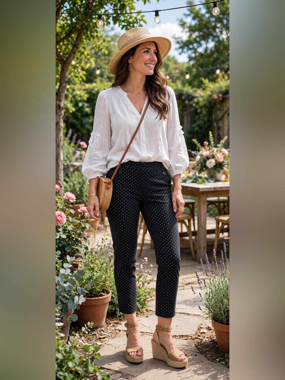Black with White Polka Dot Skinny Pants